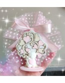 Bomboniera albero legno con orsetto gesso